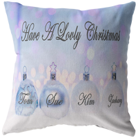 Christmas lt blue Bulb - Pillow