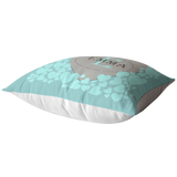 TURQUOISE HEART PERSONALIZE PILLOW