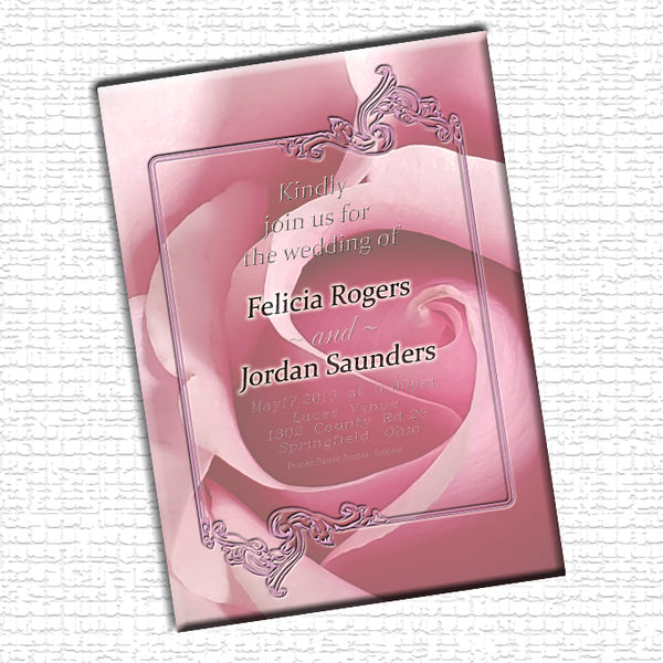 Pink Rose Invitations