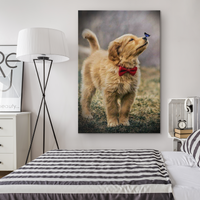 Puppy with Butterfly Canvas