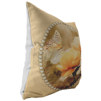 Personalize-Flower Pillow (Vintage Peach)